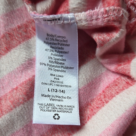 Joyspun Women's Striped Pink Pajama Set L(12-14) - Picture 4 of 10